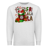 Oatmeal Heather fa la la la la christmas santa claus coffee cup Premium Sweatshirt - FaDigitalArtStudio