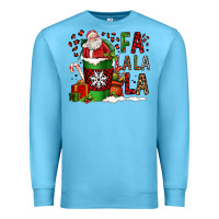 Ocean Blue fa la la la la christmas santa claus coffee cup Premium Sweatshirt - FaDigitalArtStudio