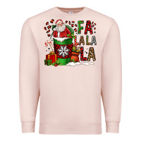 Pale Pink fa la la la la christmas santa claus coffee cup Premium Sweatshirt - FaDigitalArtStudio