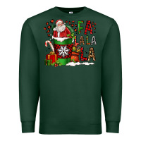 Sports Green fa la la la la christmas santa claus coffee cup Premium Sweatshirt - FaDigitalArtStudio