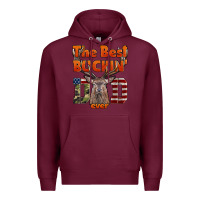 Burgundy The Best Bucking Dad Ever Premium Hoodie - LillyAllenDesigns