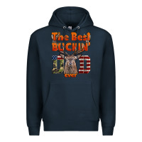 Navy The Best Bucking Dad Ever Premium Hoodie - LillyAllenDesigns