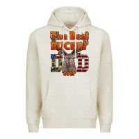 Oatmeal Heather The Best Bucking Dad Ever Premium Hoodie - LillyAllenDesigns