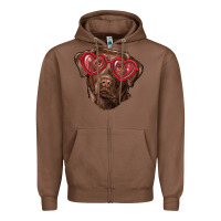 Chestnut labrador retriever with love glass Zipper Hoodie - RanaPortraitStore