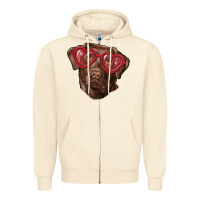 Sandshell labrador retriever with love glass Zipper Hoodie - RanaPortraitStore