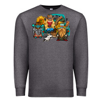 Charcoal Heather western Truck with gnomes Premium Sweatshirt - HRA Design Shop