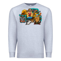 Heather Grey western Truck with gnomes Premium Sweatshirt - HRA Design Shop