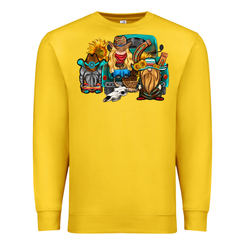 Western Truck With Gnomes Premium Sweatshirt by HRA Design Shop | Teevron