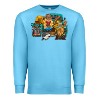 Ocean Blue western Truck with gnomes Premium Sweatshirt - HRA Design Shop