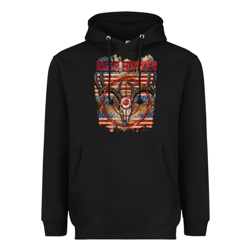Deer Hunter 4th Of July Heavyweight Hoodie by CowGirlArtShop | Teevron