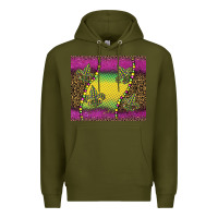 Army Green mardi gras  leopard pink glitter Premium Hoodie - BarkalooDesign