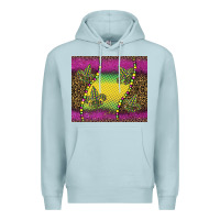 Blue Mist mardi gras  leopard pink glitter Premium Hoodie - BarkalooDesign