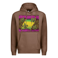 Chestnut mardi gras  leopard pink glitter Premium Hoodie - BarkalooDesign
