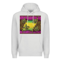 Dove Grey mardi gras  leopard pink glitter Premium Hoodie - BarkalooDesign