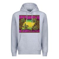 Heather Grey mardi gras  leopard pink glitter Premium Hoodie - BarkalooDesign