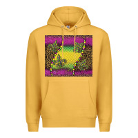 Mustard mardi gras  leopard pink glitter Premium Hoodie - BarkalooDesign