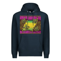 Navy mardi gras  leopard pink glitter Premium Hoodie - BarkalooDesign