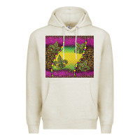 Oatmeal Heather mardi gras  leopard pink glitter Premium Hoodie - BarkalooDesign