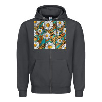Smoke Leopard And Tiger Daisy Zipper Hoodie - RanaPortraitStore