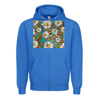 True Royal Leopard And Tiger Daisy Zipper Hoodie - RanaPortraitStore