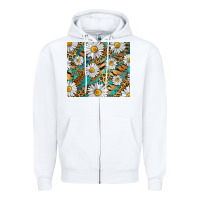 White Leopard And Tiger Daisy Zipper Hoodie - RanaPortraitStore