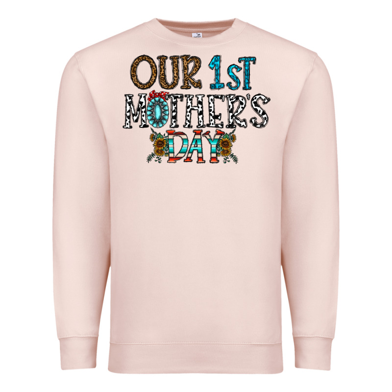Our 1 St Mother's Day Premium Sweatshirt by CowhideDigitalArt | Teevron