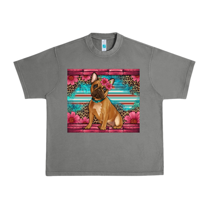 French Bulldog Floral Urban Heavy Tee by Artiststas | Teevron