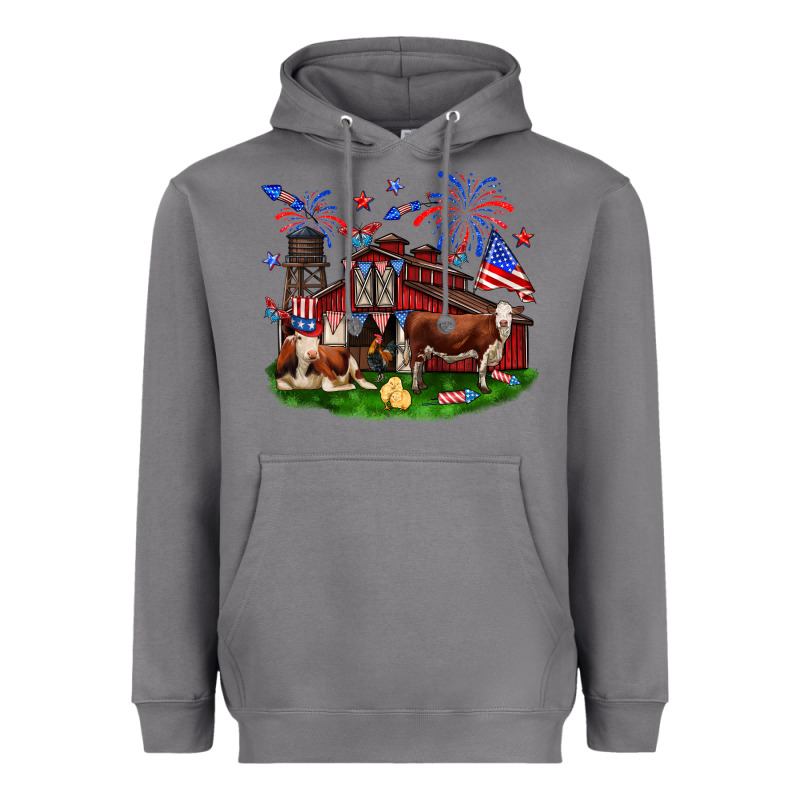 Barn Farm Animals 4th Of July Heavyweight Hoodie by Neo Western | Teevron