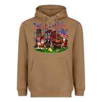 Toasted Coconut Barn farm animals 4th of July Heavyweight Hoodie - Neo Western