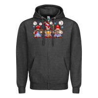 Charcoal Heather baseball gnome Zipper Hoodie - texasbilliewilder
