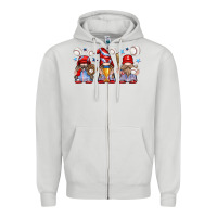 Dove Grey baseball gnome Zipper Hoodie - texasbilliewilder