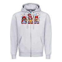 Heather Grey baseball gnome Zipper Hoodie - texasbilliewilder