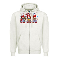 Oatmeal Heather baseball gnome Zipper Hoodie - texasbilliewilder