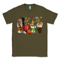 Army Green coffee cups indian headdress Classic Tee - texasbilliewilder