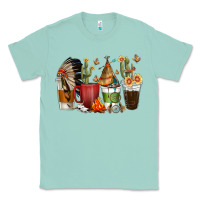 Seafoam coffee cups indian headdress Classic Tee - texasbilliewilder