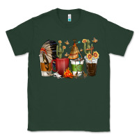 Sports Green coffee cups indian headdress Classic Tee - texasbilliewilder