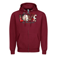 Burgundy for the love of the game baseball Zipper Hoodie - Zillion Design Studio