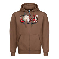 Chestnut for the love of the game baseball Zipper Hoodie - Zillion Design Studio