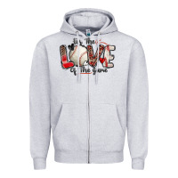 Heather Grey for the love of the game baseball Zipper Hoodie - Zillion Design Studio
