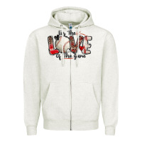 Oatmeal Heather for the love of the game baseball Zipper Hoodie - Zillion Design Studio
