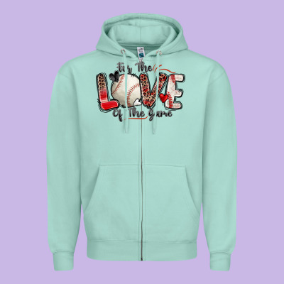 For The Love Of The Game Baseball Zipper Hoodie Designed By Zillion Design Studio