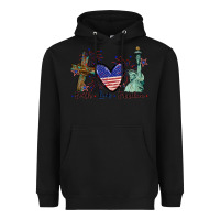 Black Faith love Freedom 4th of july Heavyweight Hoodie - CowGirlArtShop