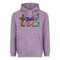 Lavender Faith love Freedom 4th of july Heavyweight Hoodie - CowGirlArtShop