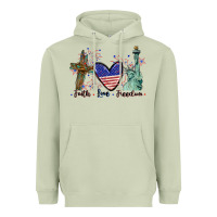 Matcha Faith love Freedom 4th of july Heavyweight Hoodie - CowGirlArtShop