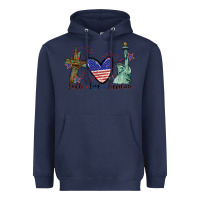 Navy Faith love Freedom 4th of july Heavyweight Hoodie - CowGirlArtShop