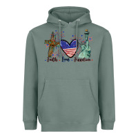Sage Faith love Freedom 4th of july Heavyweight Hoodie - CowGirlArtShop