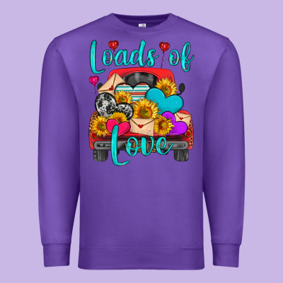 Loads Of Love With Truck Premium Sweatshirt Designed By Hra Design Shop