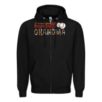 Black baseball grandma with leopard Zipper Hoodie - texasbilliewilder