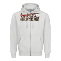 Dove Grey baseball grandma with leopard Zipper Hoodie - texasbilliewilder