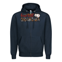 Navy baseball grandma with leopard Zipper Hoodie - texasbilliewilder